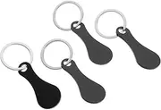[Uonlytech] 4Pcs Stainless Steel Trolley Tokens Portable Key Rings for Convenient Shopping Shopping Cart Coin Holders Practical Keychain Accessories for Easy Release