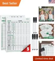 5-Pack Dry Erase Score Cards for Yardzee & Farkle - Weather Resistant & Reusable