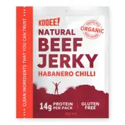 Kooee! Habanero Chilli Beef Jerky Organic Beef, Gluten Free, High Protein snack