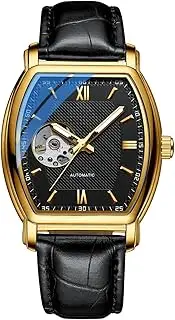 [BESTKANG] Men's Wrist Watches Men's Automatic Mechanical Wrist Watches Square Waterproof Luminous Leather Business Wrist Watch