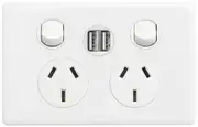 Legrand Excel Life Double Powerpoint 10A with Integrated Dual USB Charger