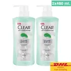 2 x 480ml. Clear Anti Dandruff Clean & Mild Scalp Care Shampoo Antibac 99.9%