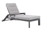 FurnitureOkay Mosman Aluminium Automatic Sunlounger - Charcoal
