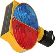 HEALEEP Solar Powered Barricade Strobe Light Dual Sided Lamp Outdoor Traffic Light for Nighttime Visibility Reliable Installation for Construction Areas