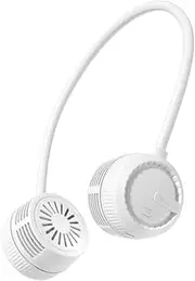 Portable Neck Fan, Hands Free Bladeless Fan, 360°Rotation Cooling Personal Fan, Headphone Neck Fan, Outdoor Indoor Wearable Fan, USB Charging 3 Speed /226(White,2)