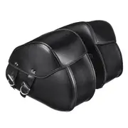 A Pair Small Black PU Leather Motorcycle Tool Bag Luggage Saddlebags For Harley