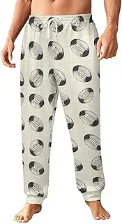 [Generic] Men's Sweatpants, Retro Rugby Ball Outlines-59, Polyester Joggers, Sweatpants Jogging Pants for Workout Running