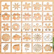 Flower Stencils for Painting on Wood Cute Leaf Floral Essential Paint Stencil for Walls Decorative Acrylic Painting, Art Rock Airbrush Layered Templates for Crafts Canvas Furniture Wooden (Flower)