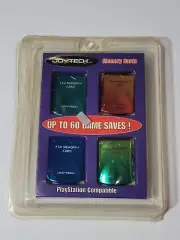 NEW Sealed 4 Pack PS1 Joytech Memory Cards 1m Playstation 1 Assorted Colors