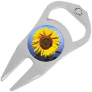 Sunflower Golf Ball Marker Divot Repair Tool Bottle Opener