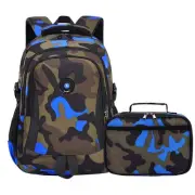 Camo Backpack Set with Lunch Bag Lightweight Waterproof School Backpack Bookb...
