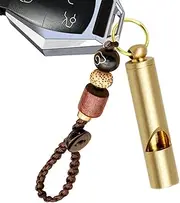 Huvqianu Survival Whistle - Gold Brass Loud Coaching Whistle - Auspicious Keychains Pendant, Multifunctional Survival Tool For Camping, Hiking, Wilderness