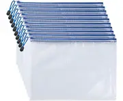 10Pcs Zipper File Bags, Zipper Pouch, PVC Document Bag Zipper Folders Document Pouch Receipts Organizer for Office School Home Travel