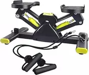 Mini Stepper with Resistance Bands,Steppers for Exercise Workout,Up-Down Step Machine with LCD Display and Arm Training Bands,Ultra-Quiet Portable Workout Fitness Equipment, for Home Gym