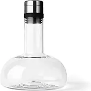 Menu Original Glass Wine Breather Carafe with Steel Lid, Clear, 1 Liter Capacity