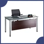 『商款熱銷款』【辦公家具】TSB-120G 10M/M強化清玻 烤銀方形4E 辦公桌 辦公桌 書桌 桌子