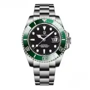 New Automatic Green Bezel Black Dial SEIKO NH35A Men s Watch Mechanical Rotating