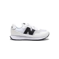 在飛比找momo購物網優惠-【NEW BALANCE】237 童鞋 中童 寬楦 白黑色 