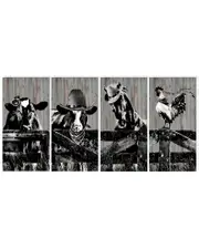 Ready2HangArt On the Fence 4-Piece Wrapped Canvas Wall Art Set by Olivia Rose
