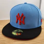New York Yankees Fitted Hat, Big Papa Pack, Blue & Red, New Era 5950, Size 7 3/4