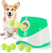 Interactive Dog Ball Launcher- Automatic Fetch Machine for Small, Medium, and Large Dogs with Adjustable Distance Settings and Durable Tennis Balls.