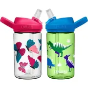 Camelbak Eddy+ Kids Butterfly + Dino 14oz/400ml spill proof bottles - twin pack