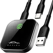 Carplay Wireless Adapter for Apple, 2024 Upgrade Stable Fast Connection for Converts Wired to Wireless carplay Dongle, Wireless Control Plug & Play Carplay for iPhone iOS 10+ & Cars with Wired CarPlay