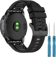 T Tersely QuickFit Sport Band for Garmin Enduro3/Fenix 8/7X/7X Pro/6X/6X Pro/5X, 26mm Soft Silicone Watch Band Replacement for Garmin Fenix 5X Plus/Fenix 3/Fenix 3HR/Tactix7/Bravo/Enduro2