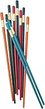 Chop Sticks - 5 Pairs Fiberglass Reusable Chopsticks - Dishwasher Safe Non-Slip Tableware Accessories Multicolor Kitchen Supplies for Women Men Family
