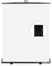 【Easy Set Up】 RAUBAY 152 x 210 CM Collapsible White Backdrop Portable Retractable Panel Photo Background with Stand for Video Conference, Photographic Studio, Streaming
