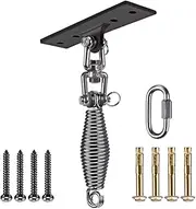 Dolibest Hanging Kits Hammock Chair Hardware, Heavy Duty Swing Hanger with Spring (6MM) for Indoor Outdoor Playground Hanging Chair Hammock Chair Punching Bags, 4 Screws, 4 Expansion Screws