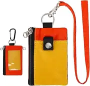 [MASAPHIL] MASAPHlL Small Lanyard Wallet for Women Men with RFID Blocking ID Badge Holder, Minimalist Nylon Zipper Bag, Travel Wallet with Keychain,