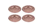 4PK Spencer Hammered 13cm Coaster Set Metallic Stainless Steel Drink Pad Copper