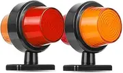 Truck LED Side Marker Light Double Face Indicator Turn Signal Light Rear Stop Warning Lamp 12V 24V For Car Trailer Lorry Van RV(10pcs White Red)