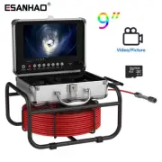 9" Monitor 30M Pipe Inspection Camera IP68 Drain Sewer Pipeline Video Endoscope