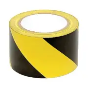 Black & Yellow Hazard Safety Floor Tape, 3 inch x 54 feet - Ideal for Walls
