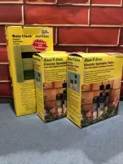 RAIN BIRD Rain Clock 4-Station Digital Sprinkler Timer PC-104 And 2 Valves NOS