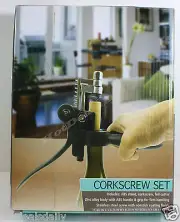 3PC CORKSCREW SET CORK SCREW FOIL CUTTER REPLACEMENT SCREW AND STAND NIB