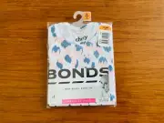 Bonds Baby Blue Grey Pink White Flames Chesty Tank Singlet Top Size 00 BNIP