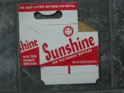 Vtg Sunshine Beverage Cardboard Carrier for 6 10 Oz Bottles-New Old Stock