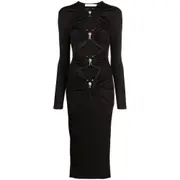 [Christopher Esber] Christopher Esber Orbit Cut-out Midi Dress 6 UK BLACK