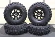 RANGER XP1000 27" BEAR CLAW HTR RADIAL 8 Ply ATV TIRE COBRA BLK WHEEL KIT POL10k