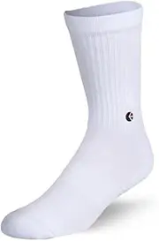 [Ethika] Boy's Crew Sock | White -Black/Red Logo-