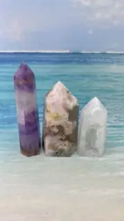 3 Pic Natural MIX Different Mini Towers Crystal Quartz Healing Reiki Colorful