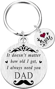 [Yobent] Fathers Day Keychain Gifts for Dad from Daughter Son, Dad Birthday Father's Day Key Chain for Men, Silver