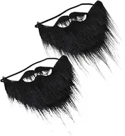 BESPORTBLE 2pcs A Funny Fake Beard Costume Beards for Adults Mustache Costume Funny Costume Beard Mustache Beard Halloween Beard Costume Mustache and Beard Fake Facial Hair Black Rubber