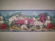 DALMATION PUPPIES TOY FIRETRUCKS & HELMETS PREPASTED WALLPAPER BORDER GB90271B