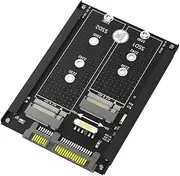 Roarrter Dual M.2 B Key/Key SSD to 2.5Inch SATA III Adapter with Frame Bracket - Retain MSATA SSD As 7mm 2.5Inch SATA Drive