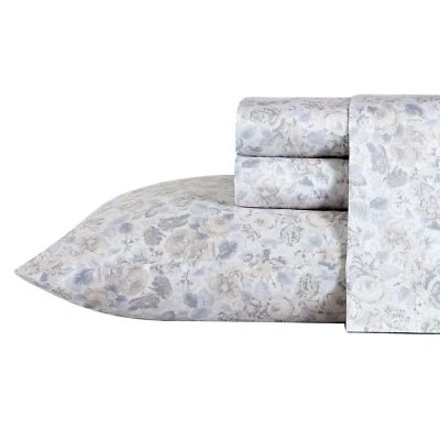 Laura Ashley Home - Queen Sheets, Soft Sateen Cotton Bedding Set - Sleek, Smo...