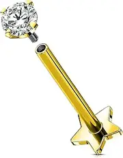 [OUFER Body Piercing] Lip Piercing Gold Labret Piercing Titanium Lip Piercings Monroe Medusa Stud Bar 16G Helix Earrings 5/6/8/10/12 mm Tragus Bar Internally Conch Flat Back Earrings Women